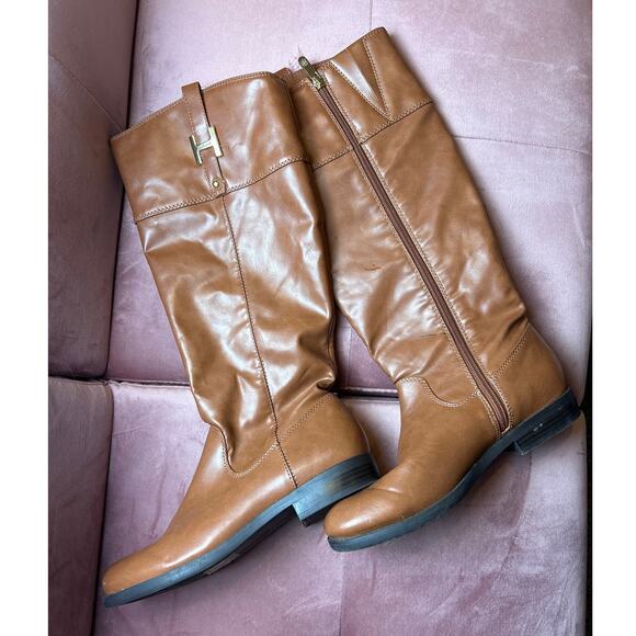 TOMMY HILFIGER WOMENS CALF TALL BOOT Size 8 - Picture 1 of 12